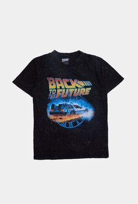 Mens Back To The Future Acid Wash T-Shirt