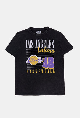 Mens Los Angeles Lakers Acid Wash T-Shirt