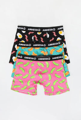 Amnesia Youth 3-Pack Printed Boxer Briefs