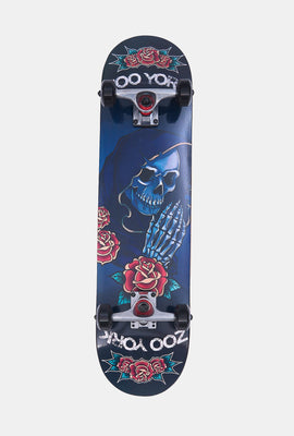 Zoo York Skeleton & Roses Skateboard 7.75